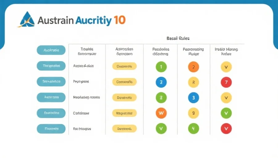 一张简洁的图表，展示不同澳洲幸运10玩法的基本规则与中奖方式，适合新手快速理解